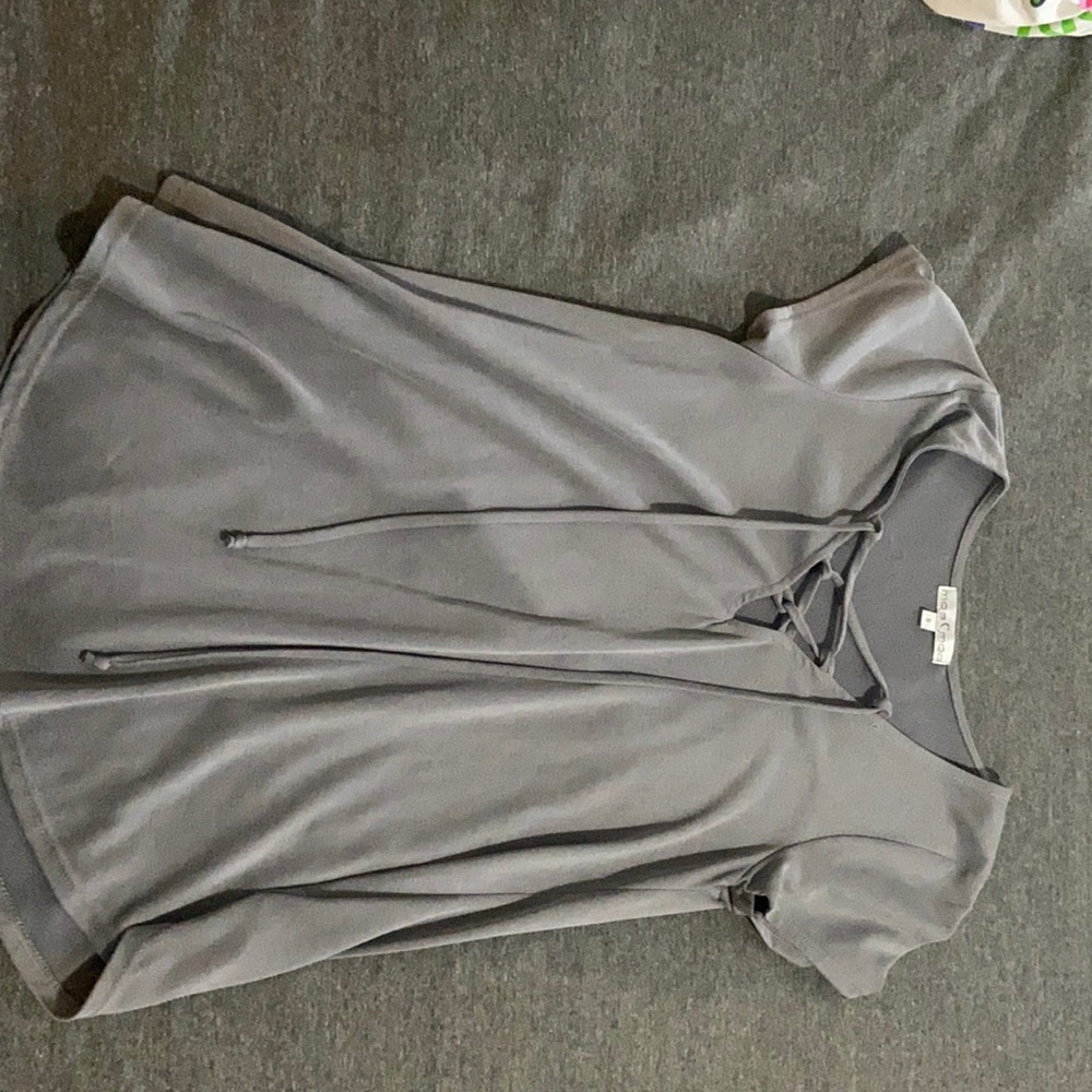 Gray size small tie up shirt Moa moa brand